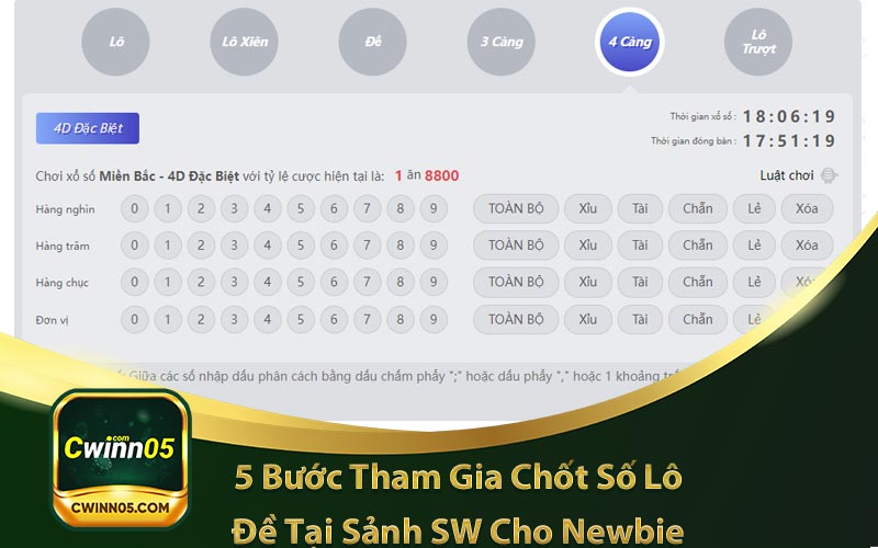 5 bước tham gia chốt số lô đề tại sảnh SW cho newbie